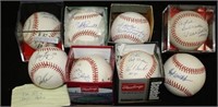 LOT OF 8 HALL OF FAME SIGNED BASEBALLS TO INCLUDE