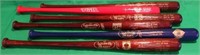 LOT OF 6 HALL OF FAME BASEBALL BATS WITH LASER