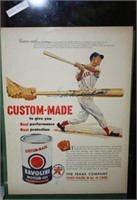 TED WILLIAMS SIGNED MAGAZINE ADVERTISEMENT FOR