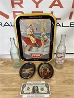 Assorted cola soda advertising items modern trays