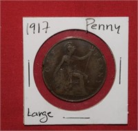 1917 Great Britain Penny-Rim has damage