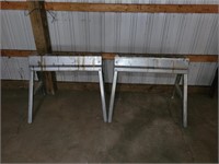 PAIR OF ALUMINUM FOLDING SAWHORSES