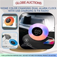 LOOKS NEW iHOME COLOR CHANGING DUAL ALARM CLOCK