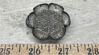 Tiny Filigree Footed Dish (1.5" diam). *SC