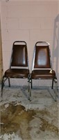 2 Modern MTS Chrome Leather Chairs