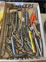 BOX OF ALLEN WRENCHES + CHISELS