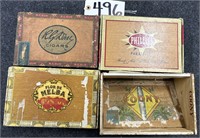 4 Cigar Advertising Boxes w/ Pencils