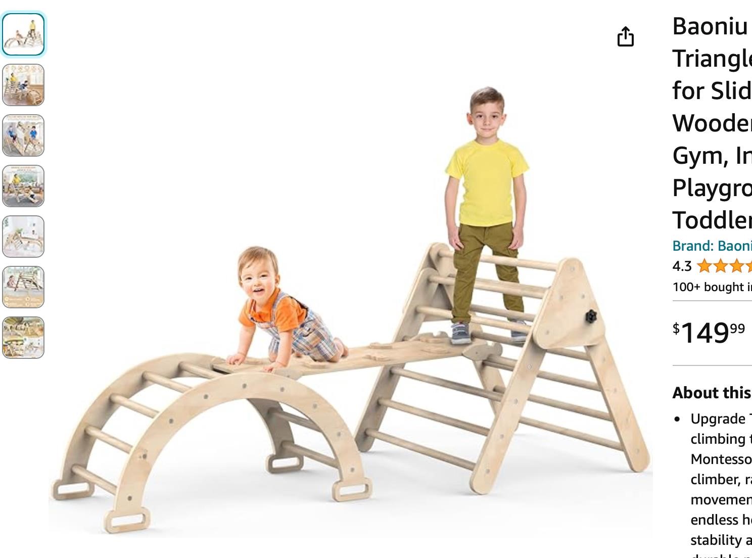 Baoniu Foldable Climbing Triangle Ladder Toys