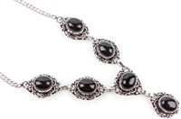 Jewelry Sterling Silver Onyx Necklace