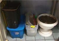 Lot Including Waste Bins, Flower Pot, and more