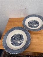 S/2 Currier & Ives "Early Winter" Bowls