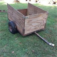 Pneumatic Wheeled Plywood Sided Yard Cart