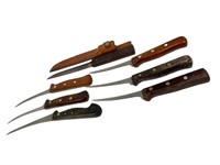 7 Vintage Knives w/ Wood Handles