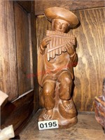 98in Wood Carved Instrument Playing man (living
