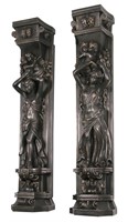 Imperial Bronze Lady Pilaster Set of 2