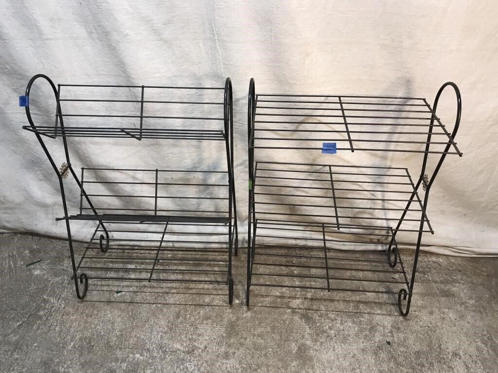 2 Metal Storage Racks (19"W x 11"D x 27"H)