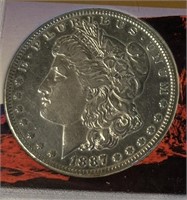 1887-P Morgan Silver Dollar AU56 Collectible COIN
