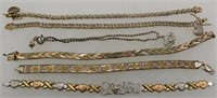 Vintage Sterling Silver Bracelets tri color Italy