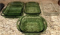 K - LOT OF 5 GLASS BAKING DISHES (K7)