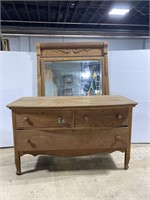 Antique oak wood vanity dresser project