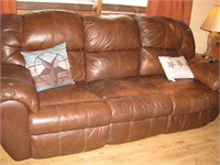 Leather recliner couch