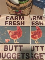 2 New Farm Fresh canvas signs, each approx 12x8