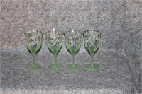 GREEN GLASS WINE GLASSES