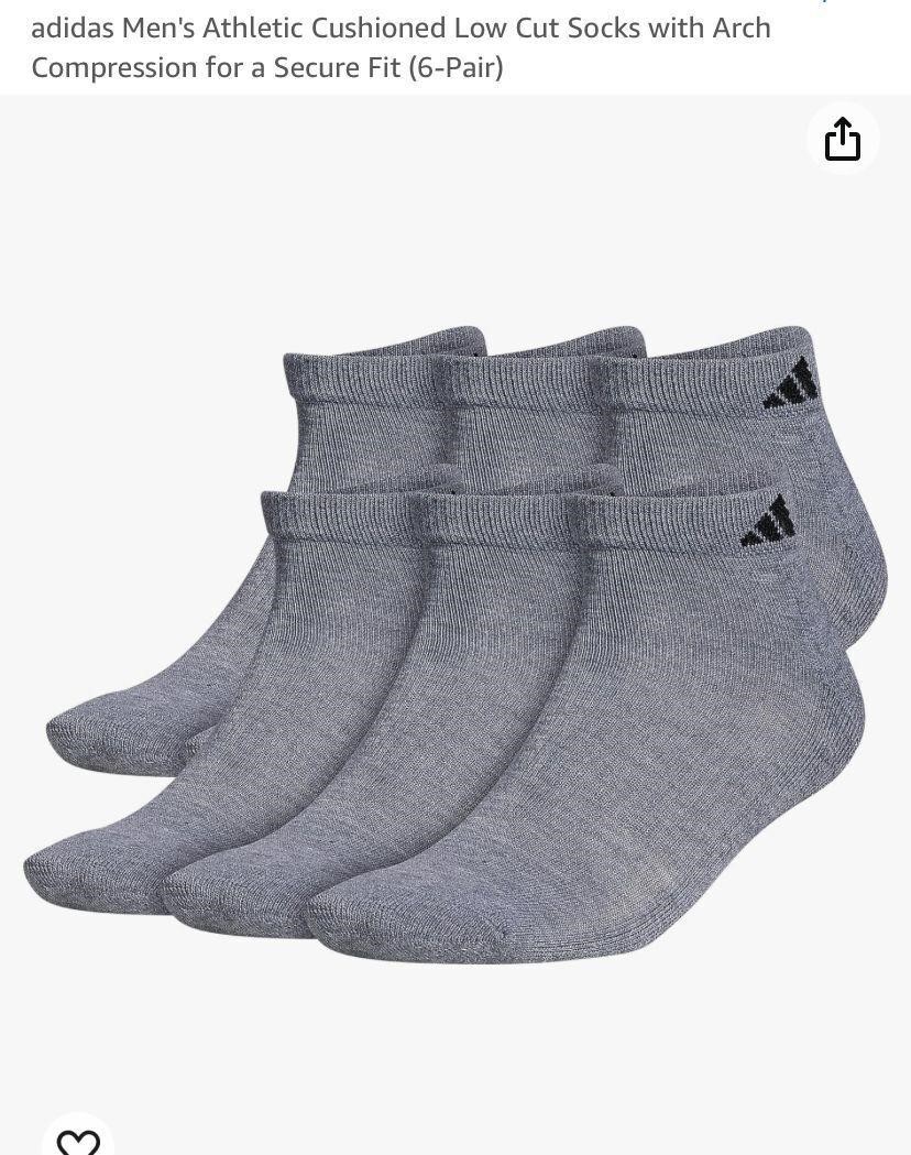 adidas Men's Athletic Cushioned Low Cut Socks