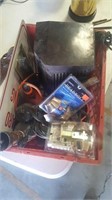 old radio and tools in a box
