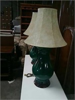 Pair of Oriental style Pottery lamps