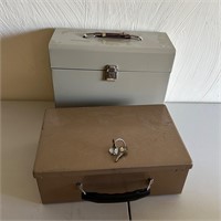 Metal Cash Box w Key + Storage Box