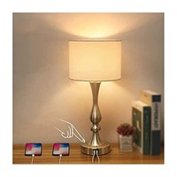 3 Way Dimmable Touch Control Table Lamp with 2 USB