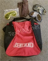 Geze Bag, Skie Gloves and Goggles