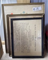 Stack of Framed Military Certificates