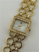 Vintage EJ Quartz Watch with Wide Linked Band