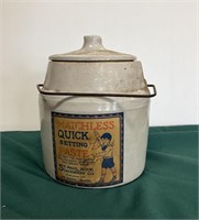 Quick setting paste crock with lid