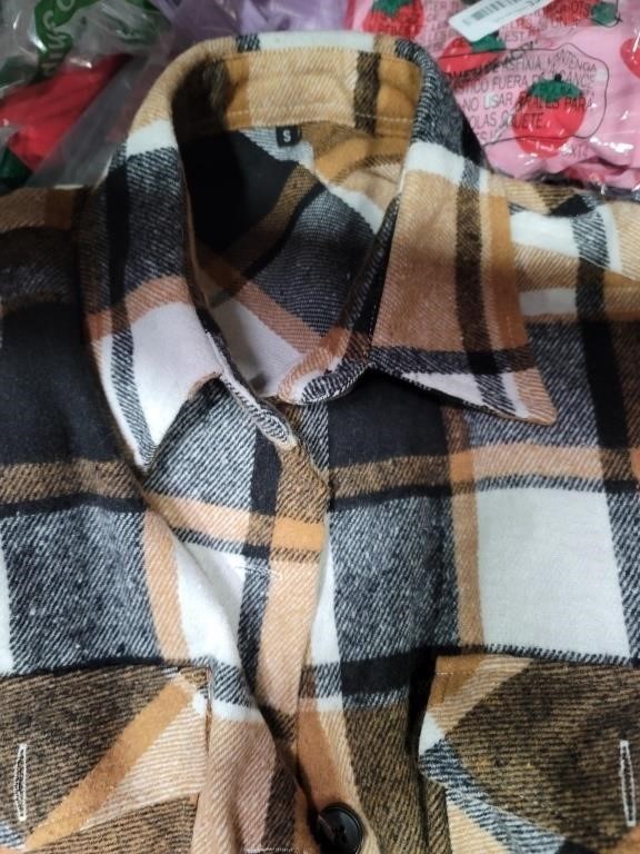 Womens Plaid Shacket Long Button Down Flannel