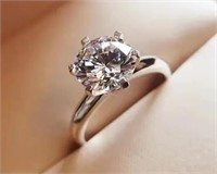 18K Gold Plated Sterling 1ct Moissanite Ring