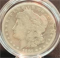 1881s Morgan 90% Silver US Dollar Coin