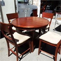 Circular Wooden Table and 4 Chairs