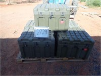 Qty (5) Heavy Duty Plastic Military Wheeled Cases