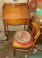Victorian drop front desk & chair