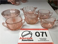 Pink Glassware: Sugars, Creamers, Candy Dishes (1