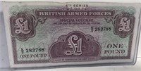 British armed forces 1 pound bill
