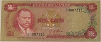 Jamaica 1970 50 Cents Banknote