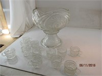 Crystal Punch Bowl with Base