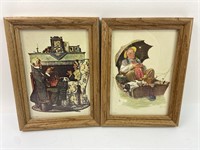 Pair of Framed Norman Rockwell Prints 8x6"
