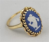 Gold Tone Wedgewood Ring.