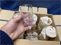 (6) Vtg Hoya Crystal sour glasses in box