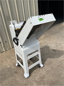 Oliver gravity feed bread slicer on casters
